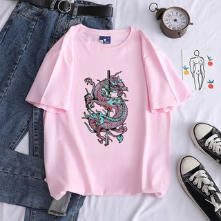 Woman t-shirts harajuku dragon kpop ropa mujer y2k tops korean style  oversized t shirt clothes aesth | Shopee Malaysia