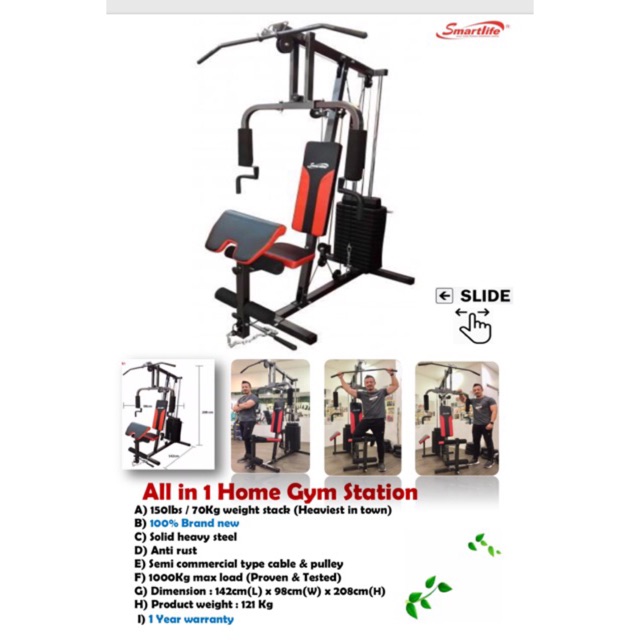 SMARTLIFE Home Gym Station with Arm Curl All In One Training