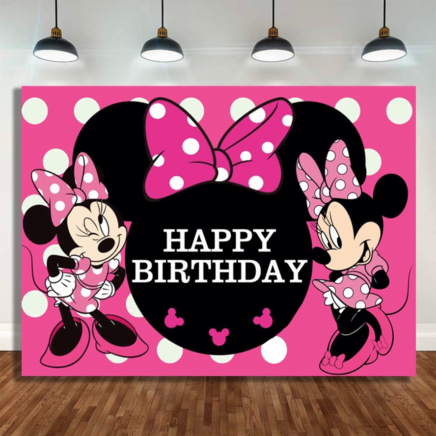1pc 125*80cm Minnie Mouse Photography Backgrounds Vinyl Cloth Photo ...