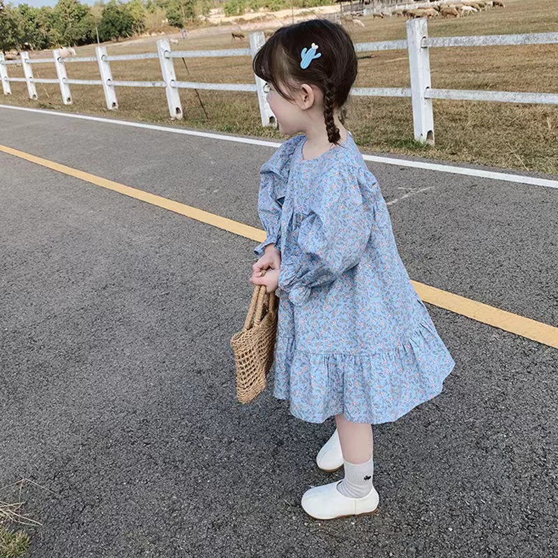 Baby girls fashion dress 2022 spring new children s Korean version floral long sleeved skirt girl baby bell sleeved princess dress Shopee Malaysia