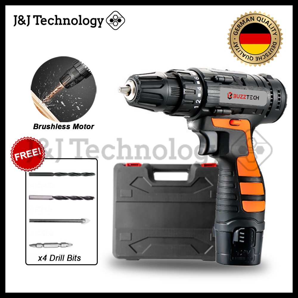 JNJ Technology 12V Cordless Drill Wireless Drill Screwdriver Hand ...