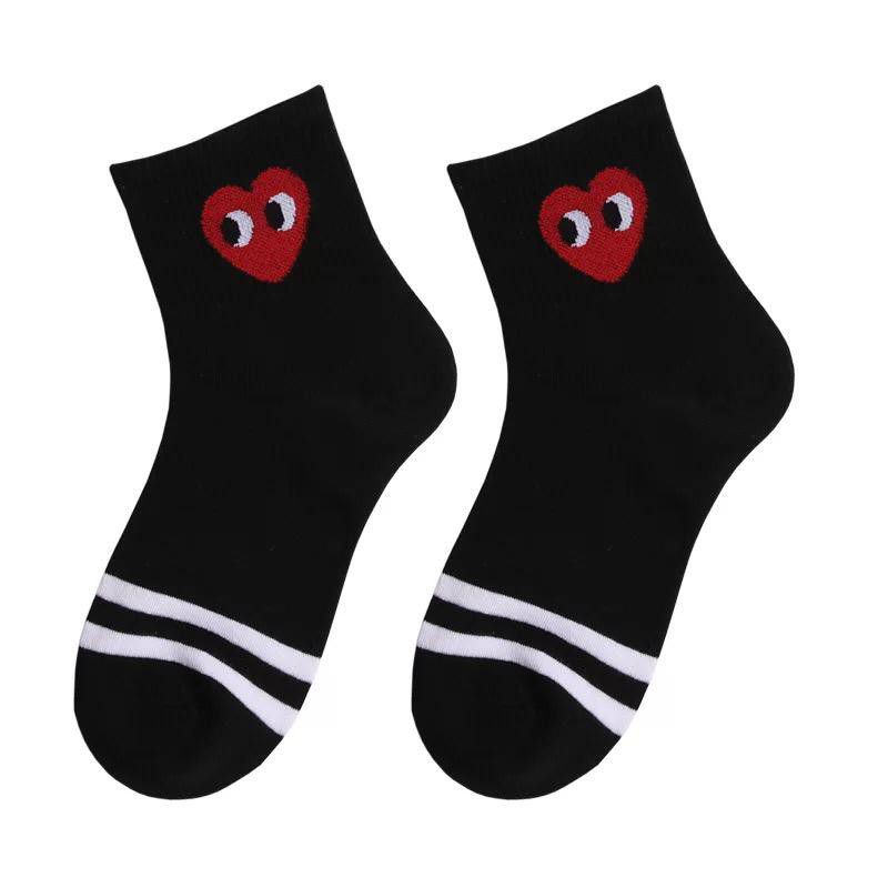 READY STOCK CDG Love Heart Socks Cotton Stokin For Women Free Size Sock Shopee Malaysia