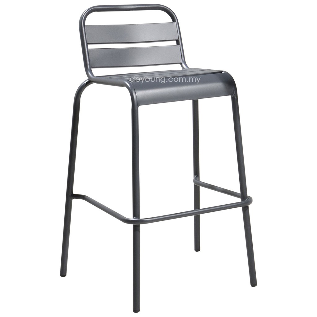 DoYoung JOKITH (SH76cm Dark Grey) Stackable Patio Bar Chair/ Kerusi Bar