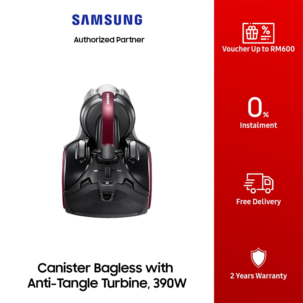 Samsung 390W (VC15K4170VP) Canister Bagless Vacuum Machine with Anti