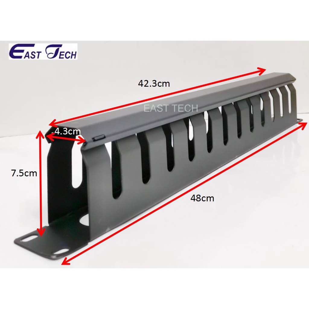 Cable Management Panel for Server Rack with Cover Metal 1U 19 ...