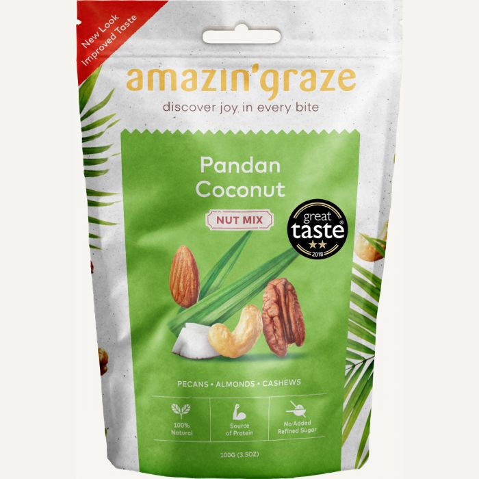 CLEARANCE (EXP 15/7/2024) Amazin' Graze Pandan Coconut Nut Mix 100g ...