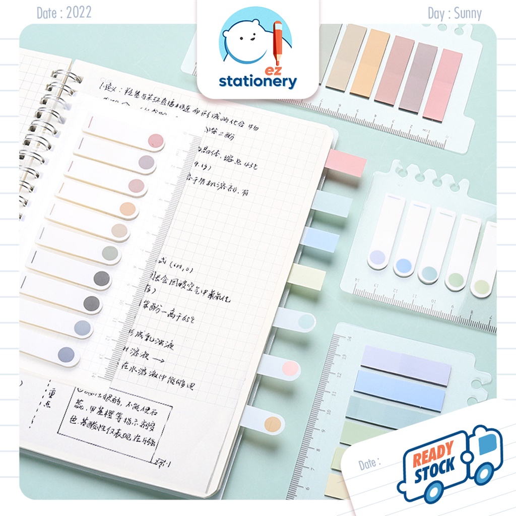 🇲🇾 Ready Stock Morandi Index Label Sticker 200pcs Bookmark Sticker Page ...