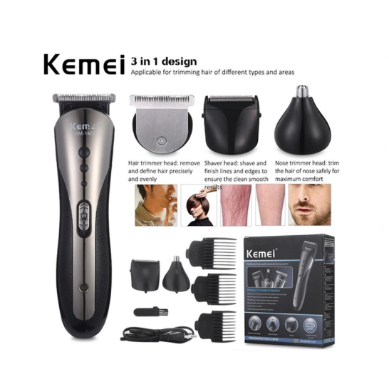 Silent Rechargeable Easy Men Rechargeable 3 IN 1 Hair Trimmer Clipper ...