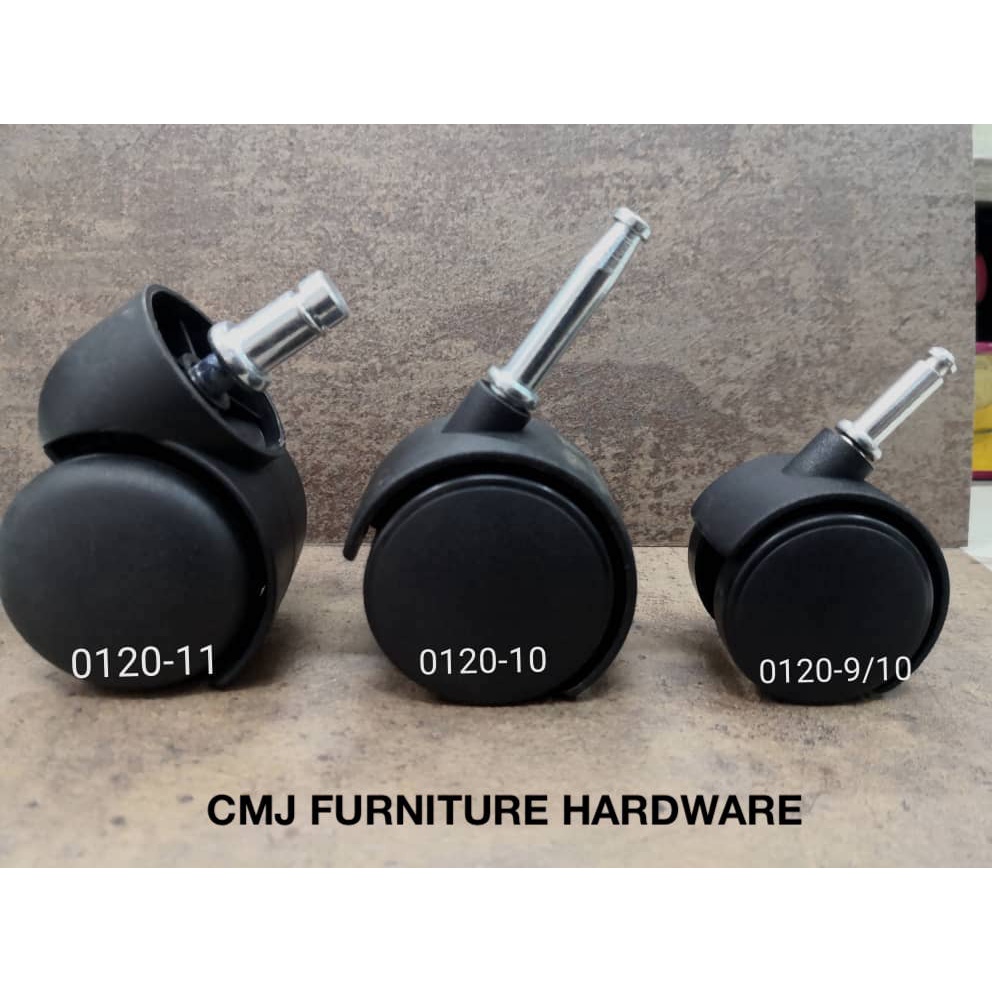 Heavy Duty Twin Wheel Nylon Castor Wheels Replacement Office Chair