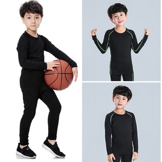 Kids Running Leggings Boys Gym Clothes Soccer Basketball Training ...