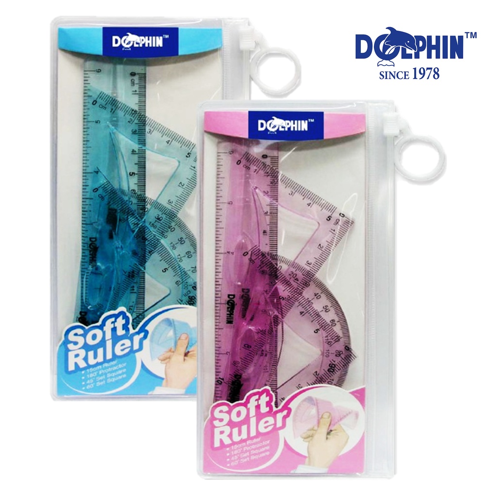 Dolphin | Ruler | Flexible Ruler Set 4'P (DOL-RS2218) | Shopee Malaysia