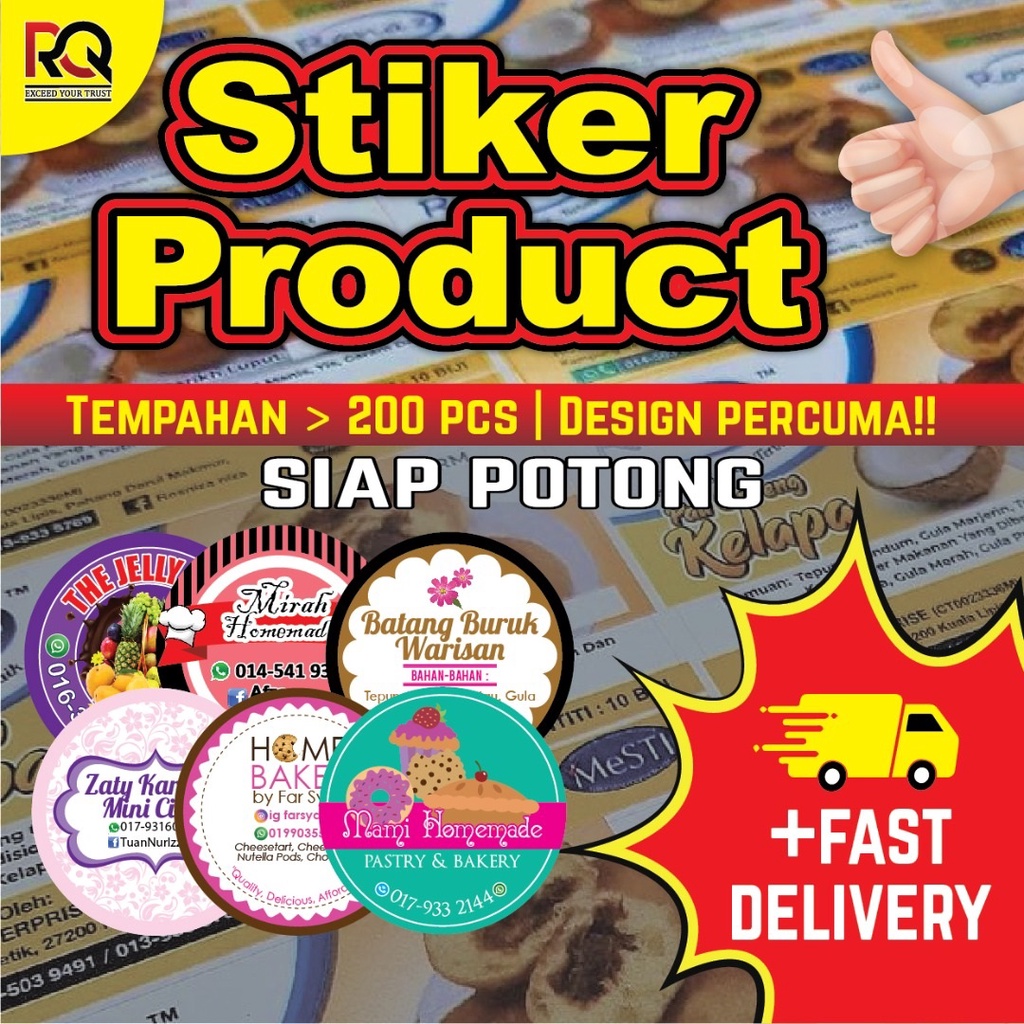 [PROMOSI] STIKER LABEL PRODUK SIAP POTONG STIKER. | Shopee Malaysia