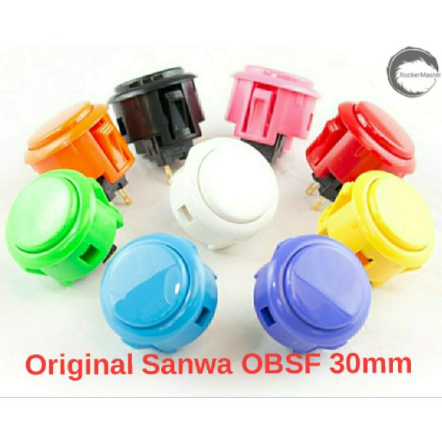 Sanwa OBSF 30mm Pushbuttons Original Japanese arcade / fighting stick ...