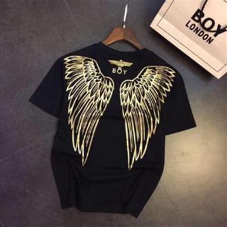 BOY LONDON Gilt Eagle Wings on Back White Black Short Sleeve