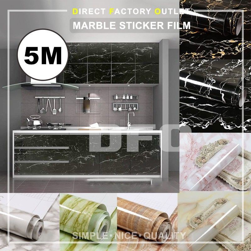 3D- Marble Wallpaper Sticker for Cabinet Living Room Bathroom Wall ...