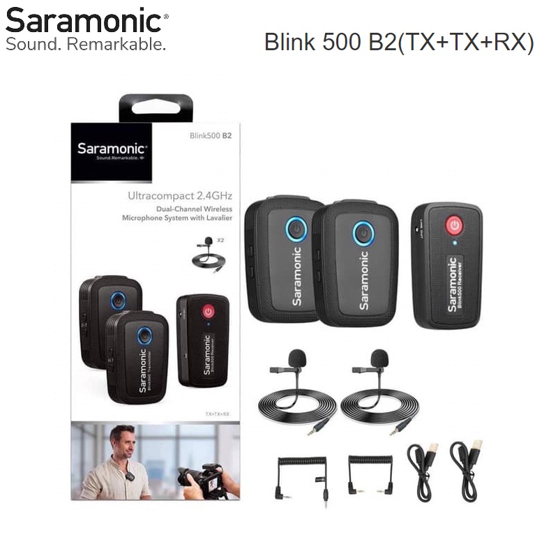 Saramonic Blink 500 B2 White/Black(TXW+TXW+RXW) Ultracompact 2.4GHz ...