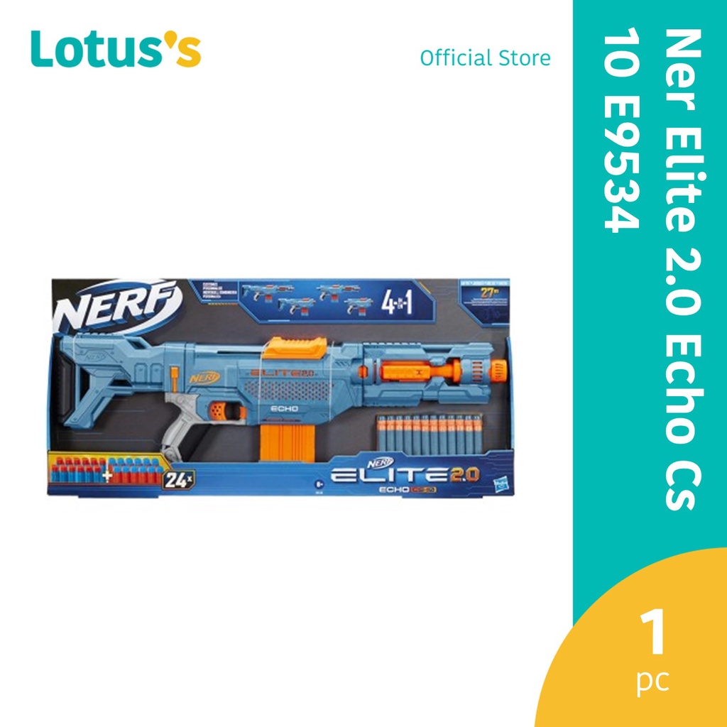 NERF Elite 2.0 Echo CS-10 Blaster Gun w/10 Dart Clip & 24 Official