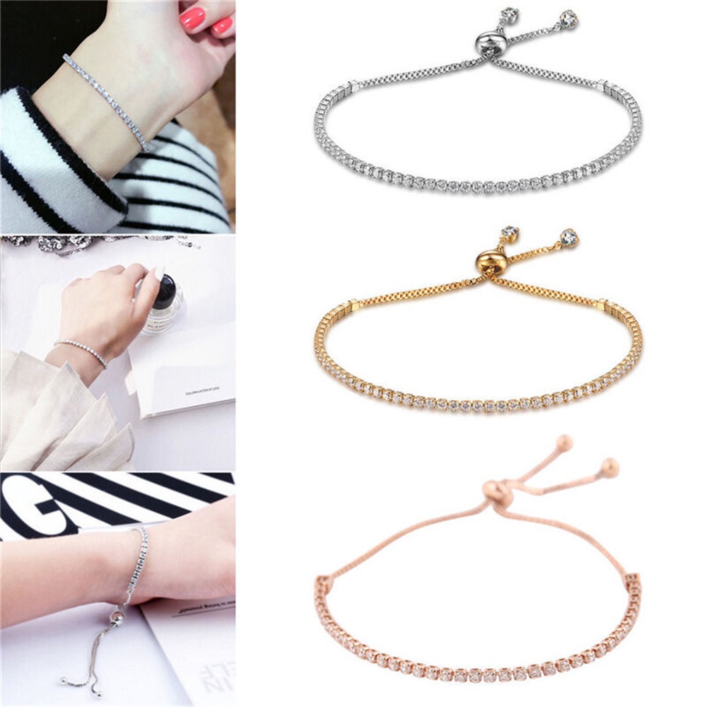 Simple Shiny Crystal Bracelet Adjustable Bracelet Women's Accessories