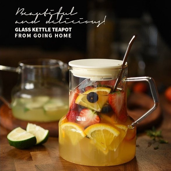 KEMORELA Glass Teapot Nordic-Style Heat-Resistant Coffee Pot With ...