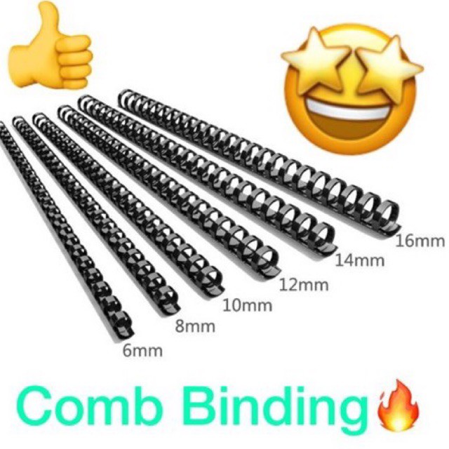 100pcs Binding Comb 6mm/ 8mm/ 10mm/ 12mm/ 14mm 16mm/ 18mm/ 20mm🔥🔥 ...