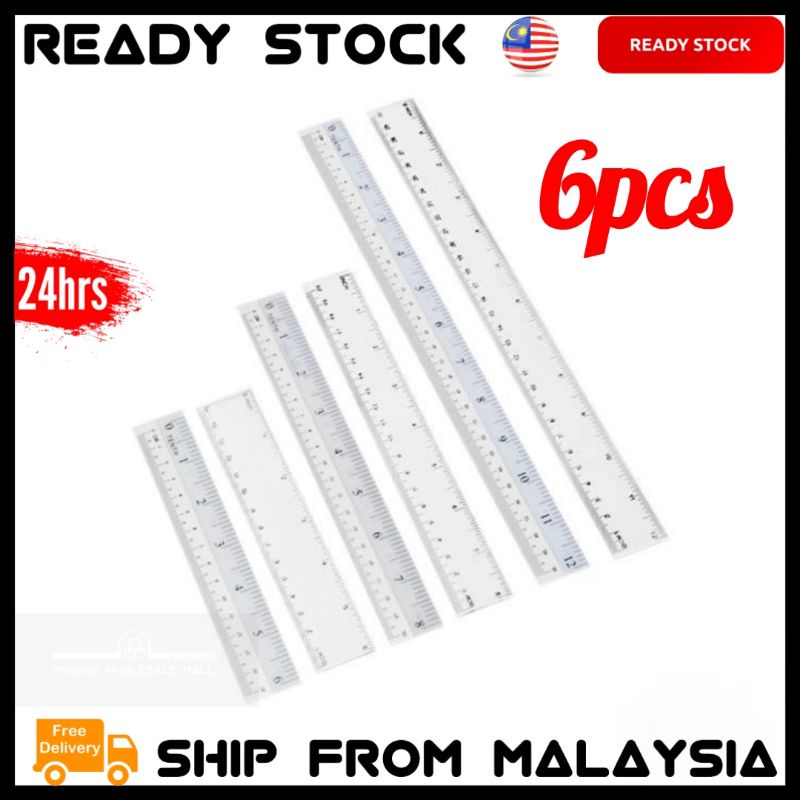 Plastic Ruler 6pcs/pack | Shopee Malaysia