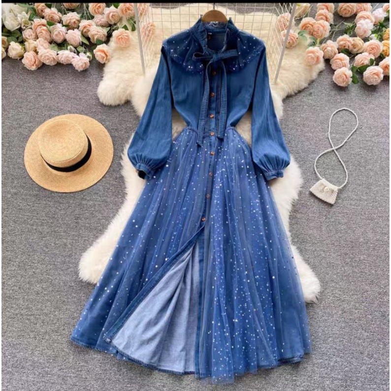 Dress denim muslimah hotsell