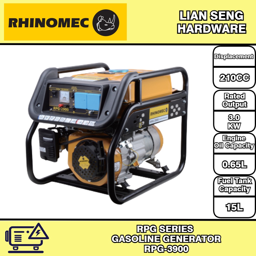 RHINOMEC RPG SERIES GASOLINE GENERATOR RPG-3900 | Shopee Malaysia