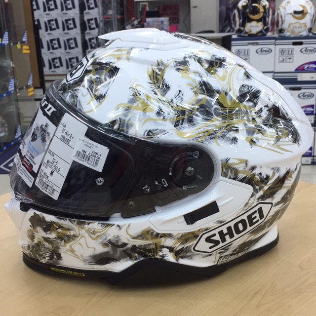 SHOEI HELMET GT-AIR II TC-6 CONJURE WHITE/GOLD SIZE M | Shopee