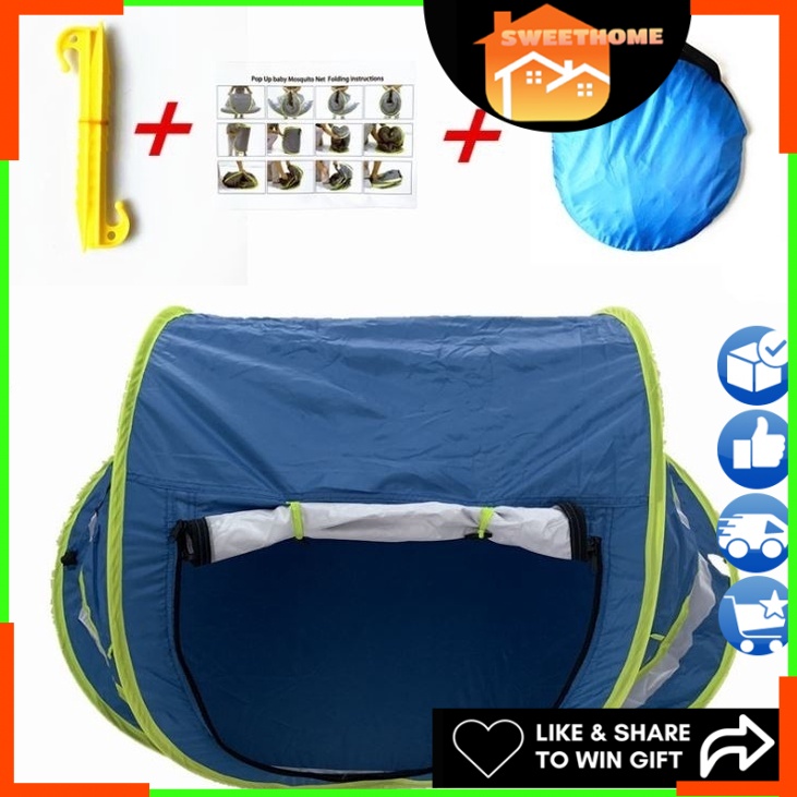 EcoSport Large Baby Tent, Portable Baby Travel Bed, UPF50+ Infant Beach Sun Shelter, Pop Up
