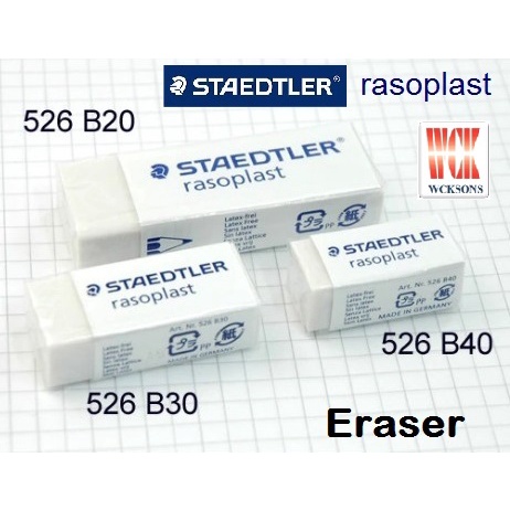 Staedtler Rasoplast 526 B – Gomma Per Cancellare In Plastica Bianca, 33x16x13mm, Confezione Da 1 Pezzo