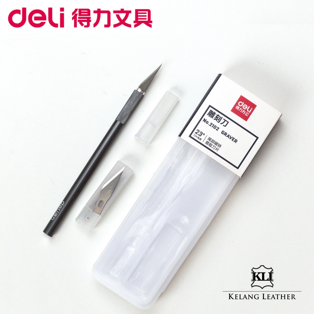 DELI Graver Knife Cutter 2102 pisau DIY Leather Craft | Shopee Malaysia