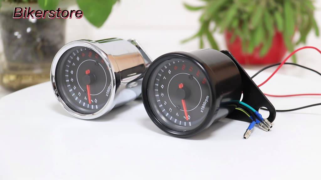 RPM METER 12V UNIVERSAL MOTORCYCLE TACHOMETER METER LED BACKLIGHT 13K ...