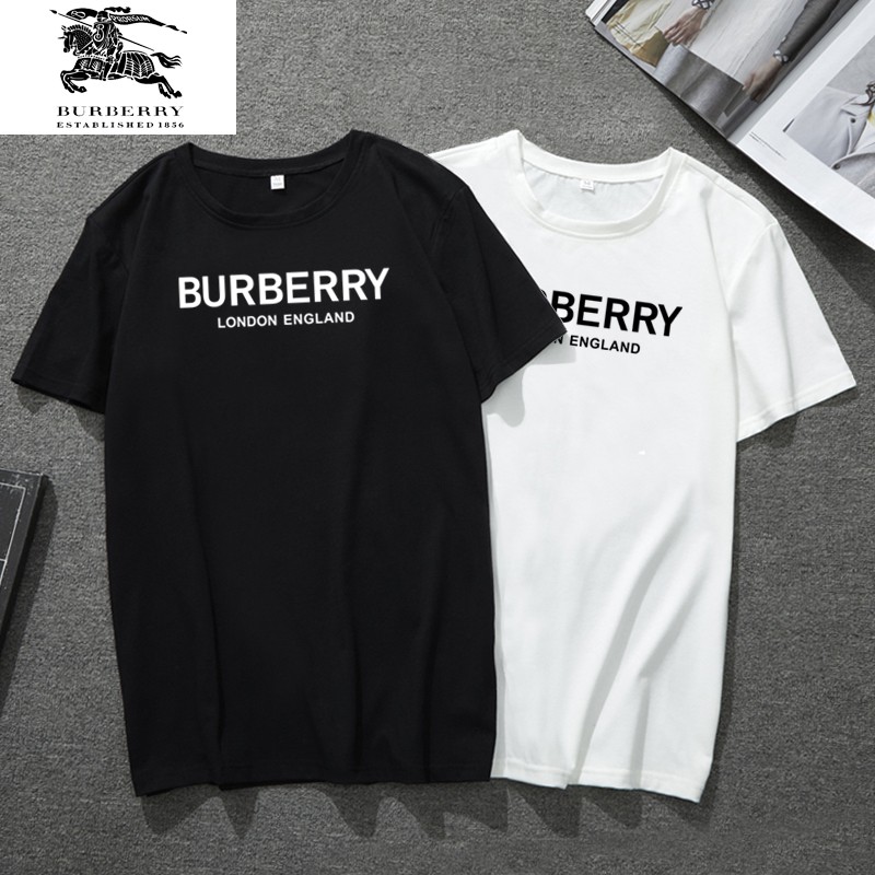 Burberry Printed Couple Shirt Men s T shirt Women Oversize Tee Shirt Boy Girl Soft Clothes Tops XS 5XL