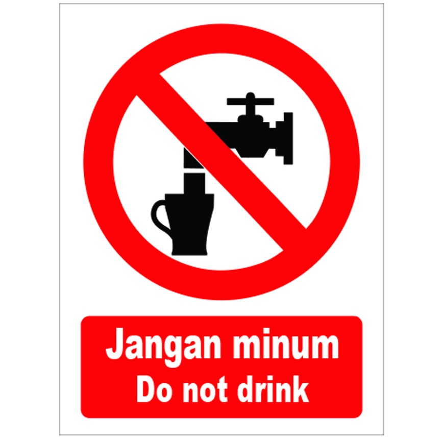 Jangan minum , warning sign , do not drink Shopee Malaysia