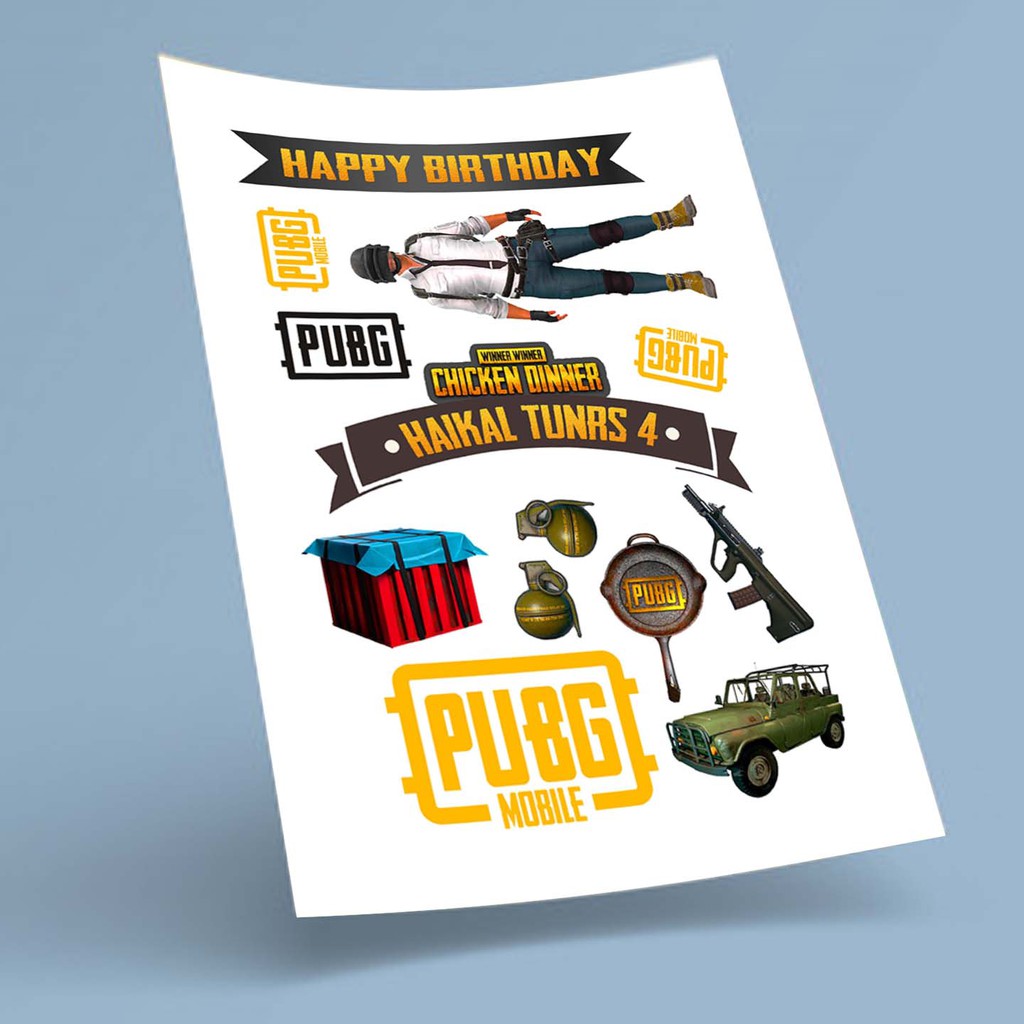 PUBG CUSTOM NAME & AGE [JPEG FORMAT/FILE] [CAKE TOPPER] [PRINT SENDIRI ...