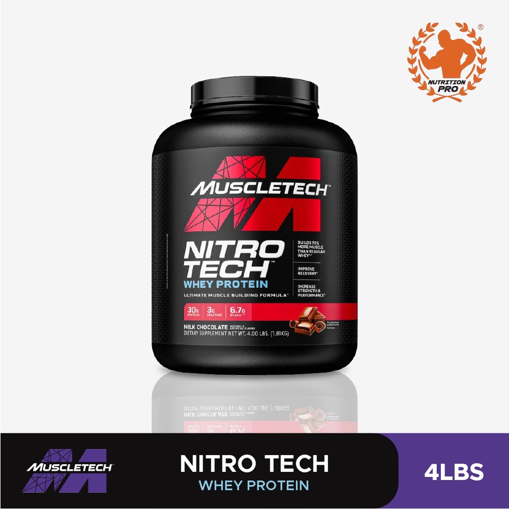 MUSCLETECH NITROTECH PERFORMANCE SERIES 4LBS, WHEY PROTEIN, MUSCLE ...