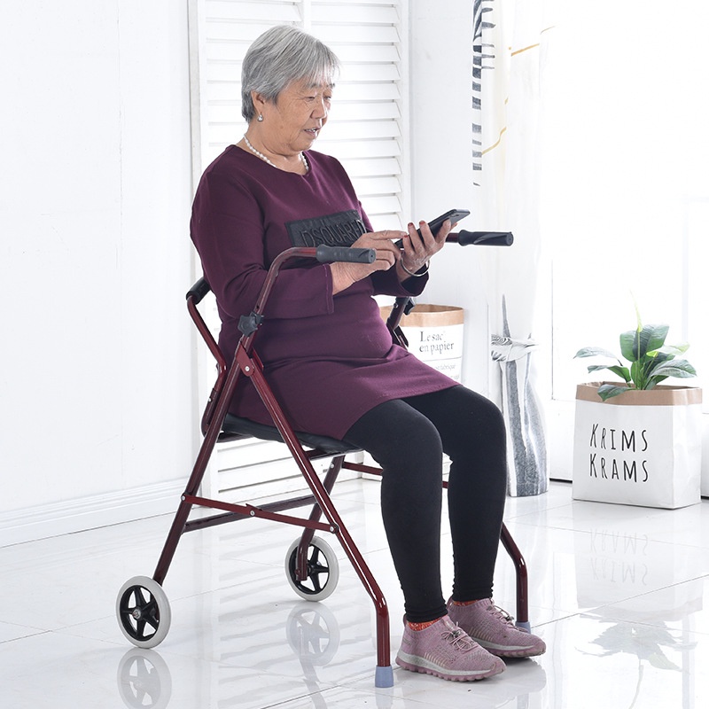 Walking AidsElderly Trolley with Wheels and Seats Disabled Auxiliary