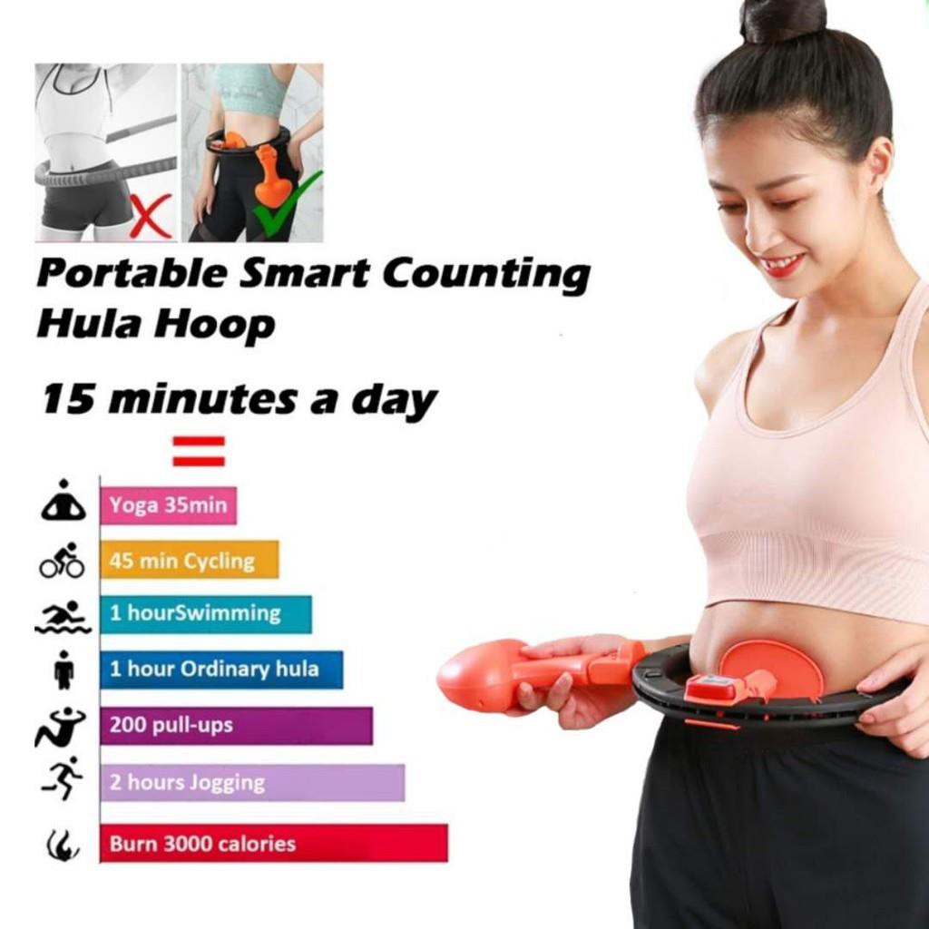 Water Sports﹍ Smart Digital Hula Hoop, Thin Waist and Abdomen,Lazy