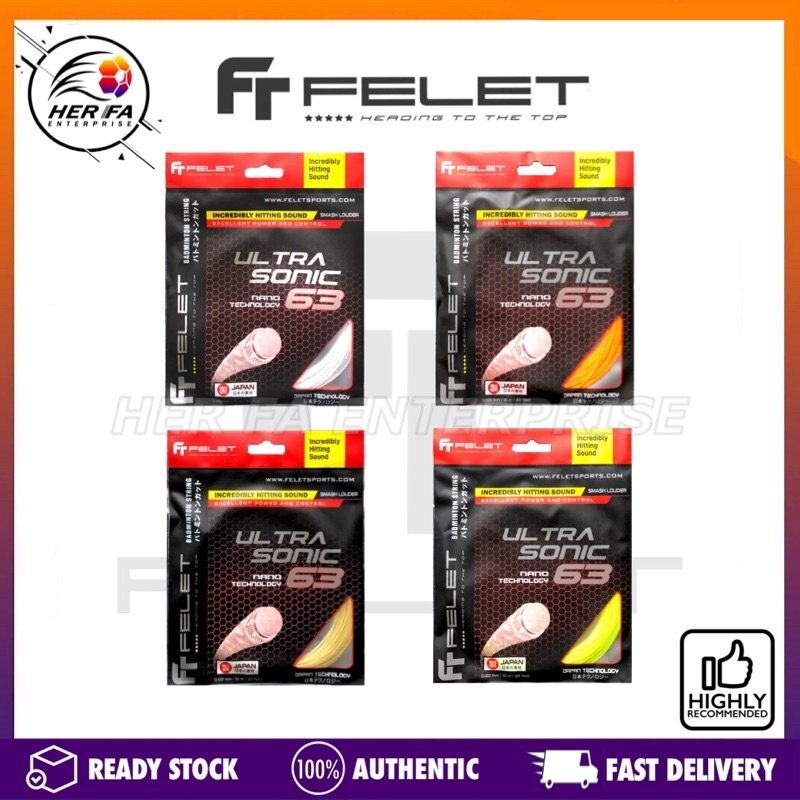 FELET Ultra Sonic 63 Badminton String 100%Original (Made In Japan ...