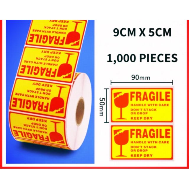 Fragile Sticker 1000pcs 9x5cm 👍🏼 POSLAJU DHL GDEX SKYNET & ALL COURIER ...