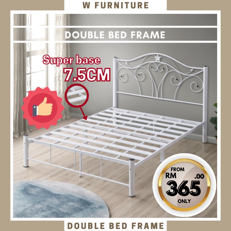 WFurniture Metal Double Bed Frame/Katil Kelamin Besi/Katil Queen Besi ...