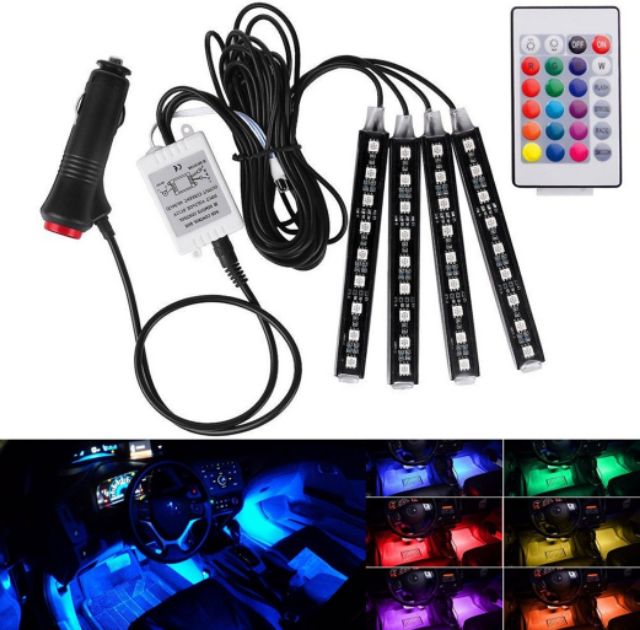 Car Led Strip Light Interior Light RGB Foot Lamp Room Light Roof Light ...