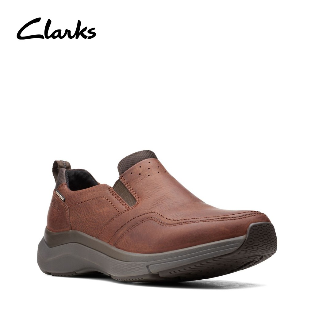 CLARKS Men's Wave2.0 Edge Brown Oily Tumbled Leather Shoes Shopee