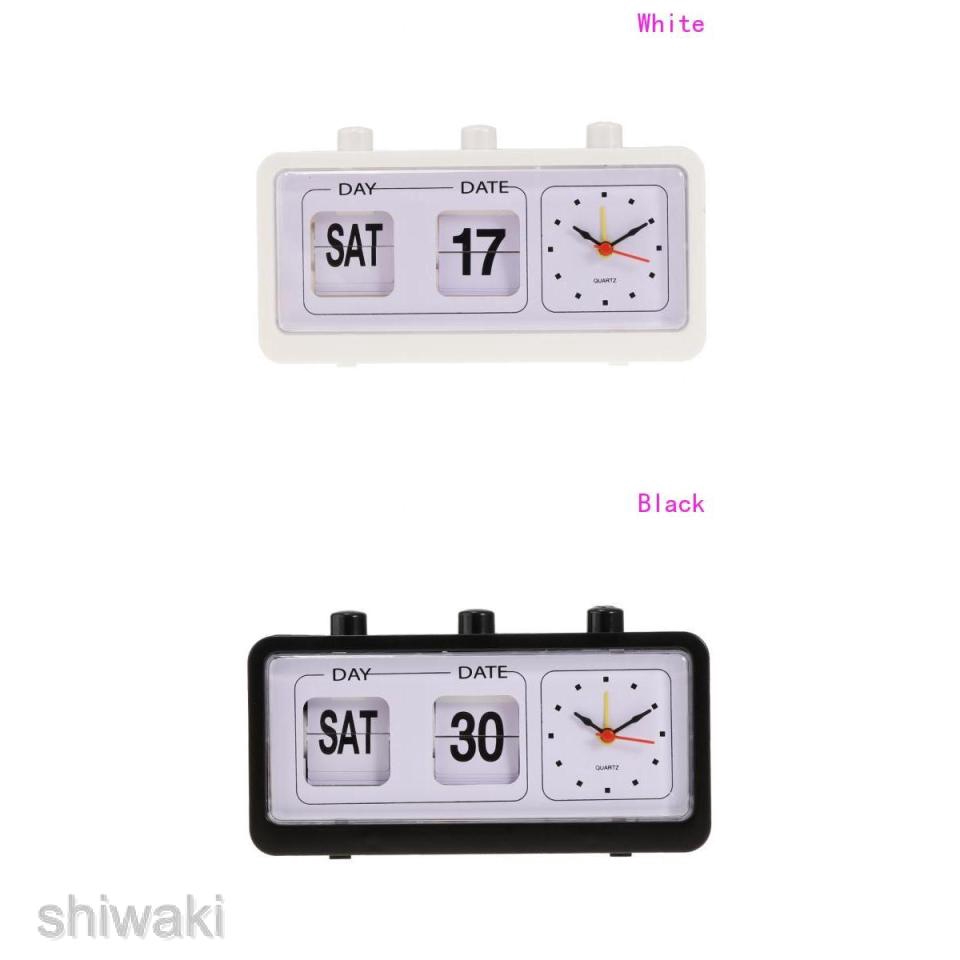 Retro fashion flip clock digtal flip day date time display clock