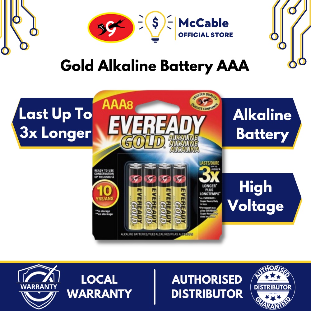 Eveready 1.5V Gold Alkaline Battery Triple A Battery / AAA Battery