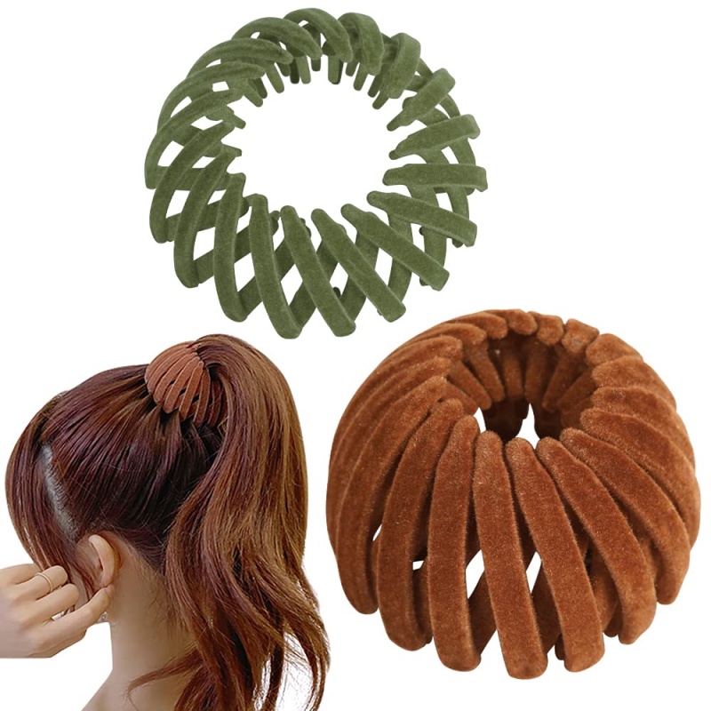 Fashion Bun Velvet Hair Claw Horsetail Buckle Hair Clip Birds Nest