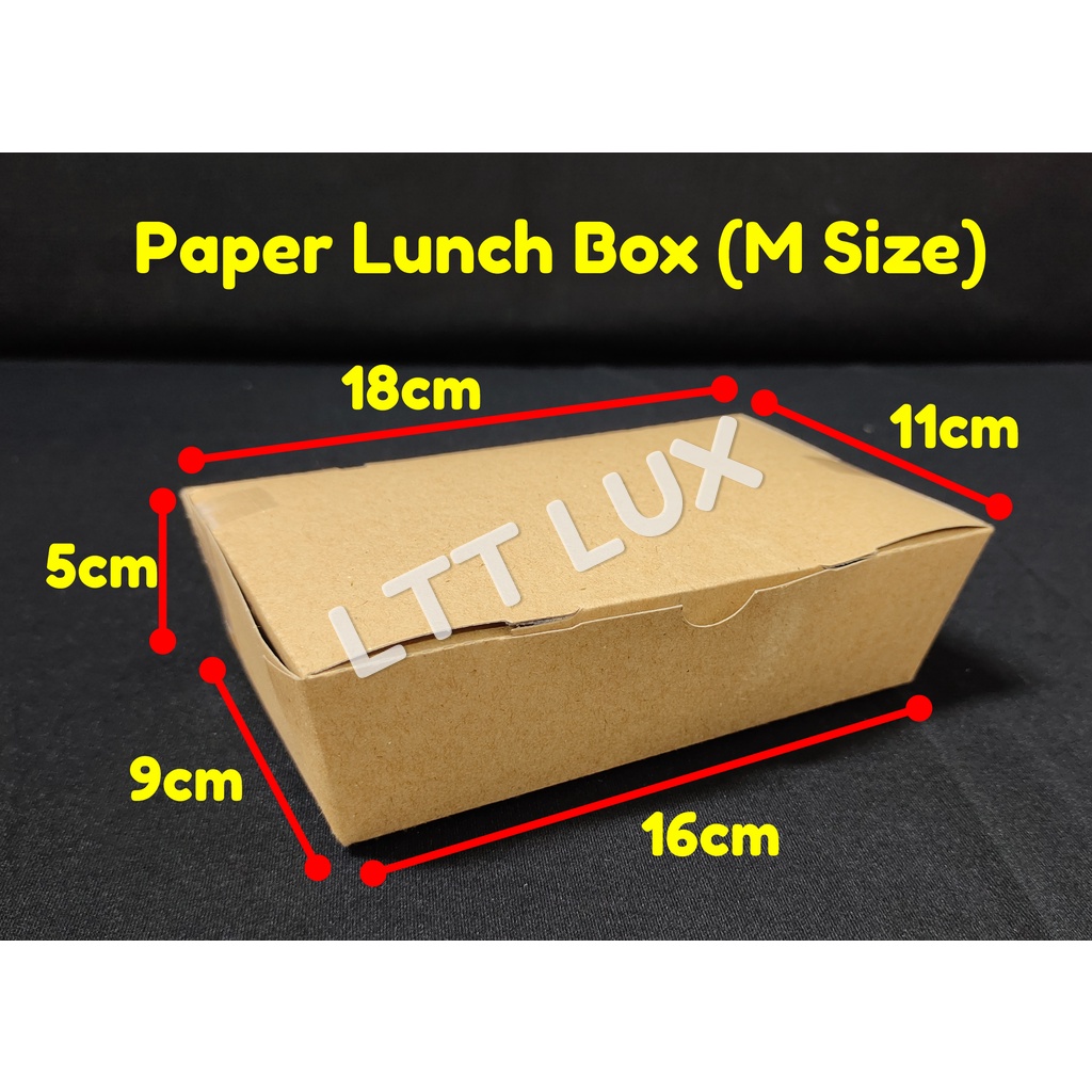 Paper Lunch Box - Brown / White (50pcs±) Medium - TBH600 - Disposable ...
