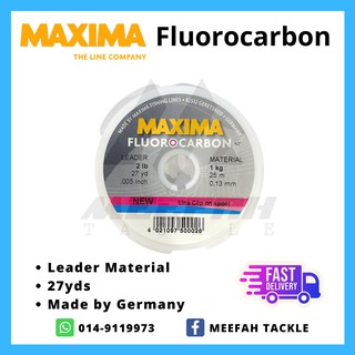 Maxima Fluorocarbon 25m Leader Spool - 12 LB