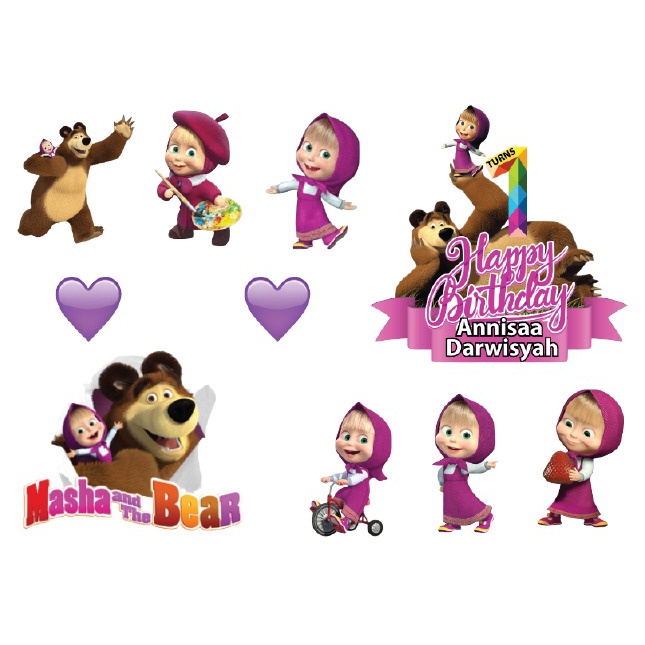 MASHA AND THE BEAR Cake Topper Cupcake Topper Kek Topper | Shopee Malaysia