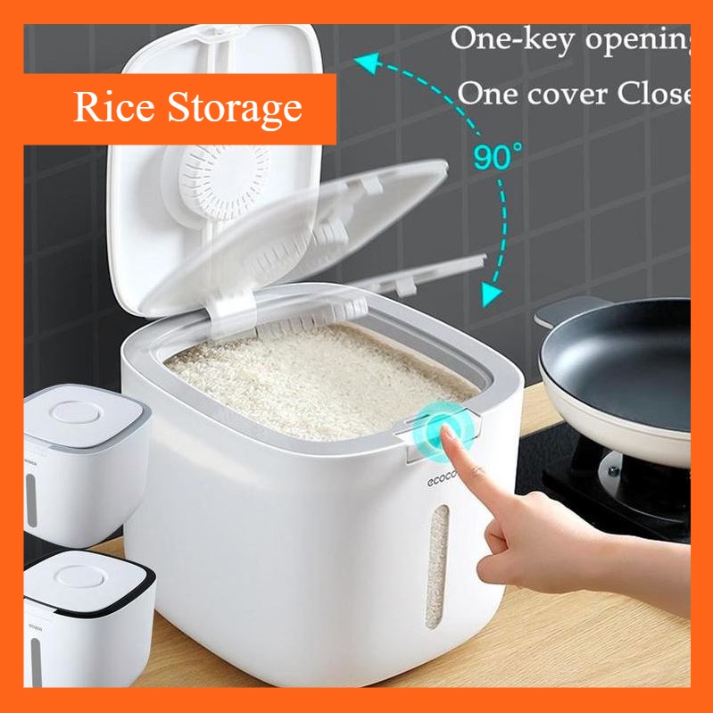 Rice Storage 10kg Rice Container Rice Box Moisture Sealed Bekas Beras ...